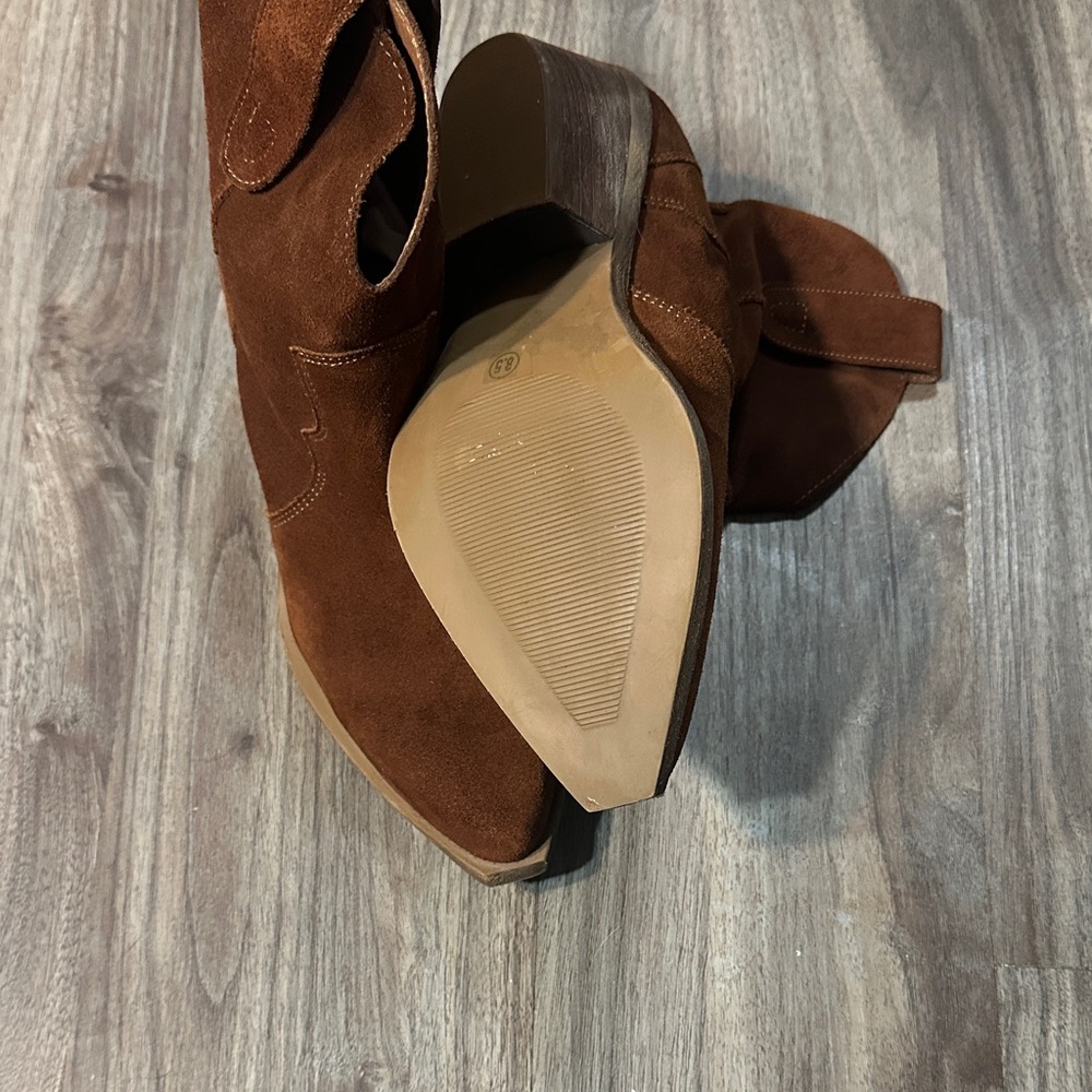 Steve Madden Chestnut Suede Ankle Boots - Picture 5 of 10